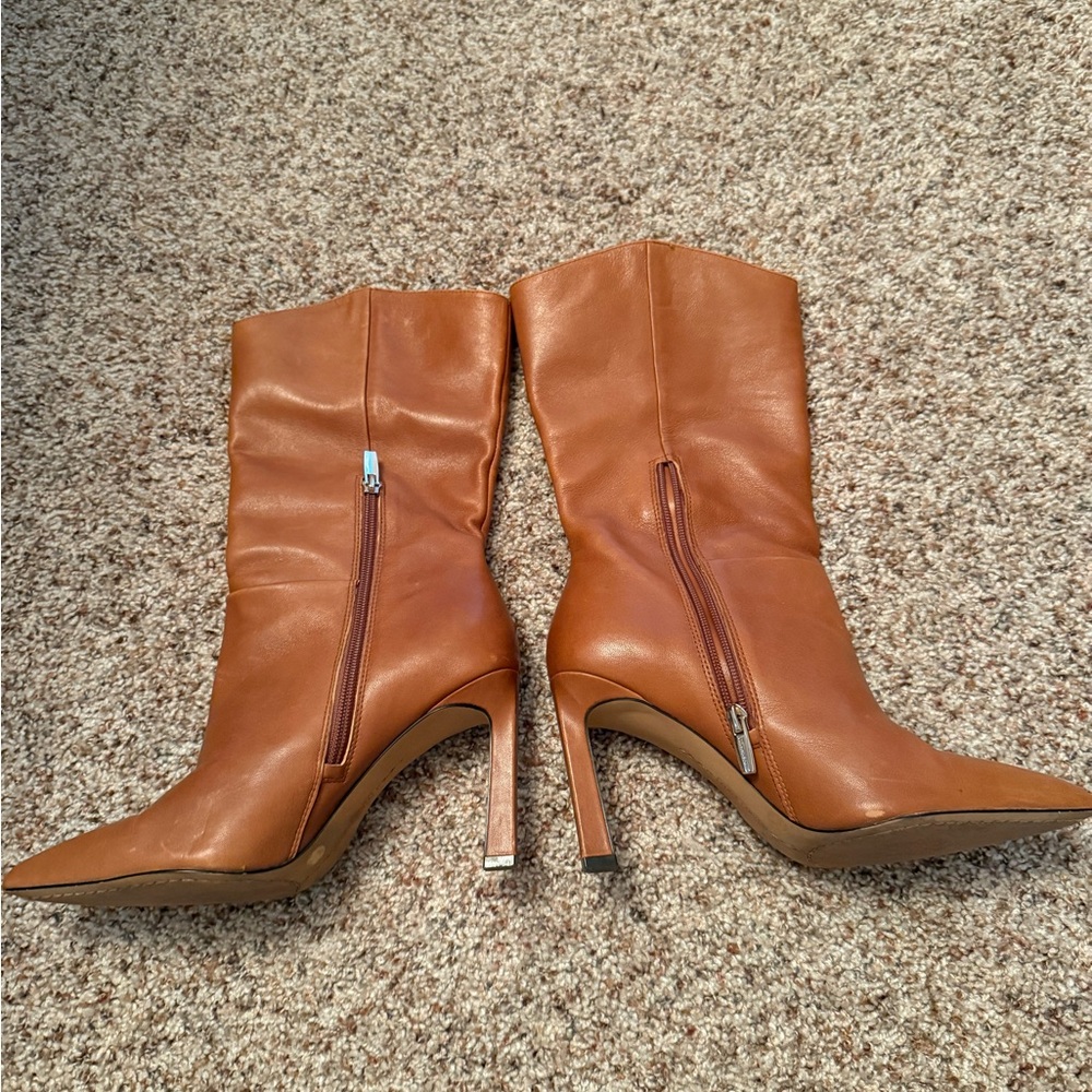 Vince Camuto Cognac Heeled Booties